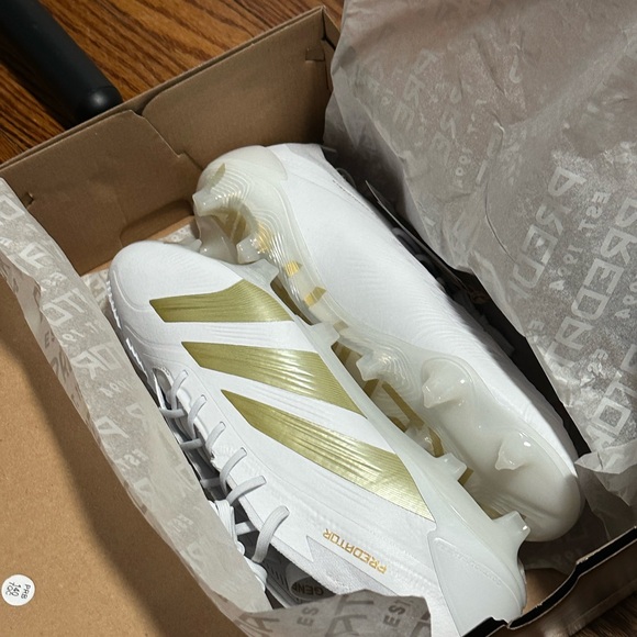 Adidas Gold and White Soccer Cleats